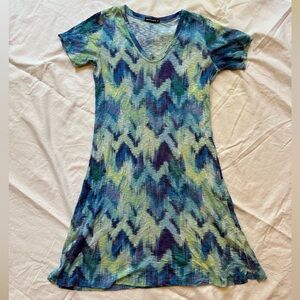 David Cline Casual T-shirt Dress, V-neck, Size M